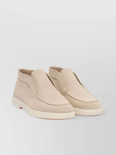 Santoni Slip-on Sneakers With Rubber Sole And Suede Finish