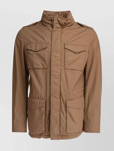 Herno Field Jacket In Tigri In Brown
