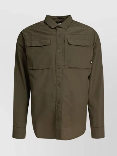 The North Face Collared Shirts With Pockets And Buttons In Green