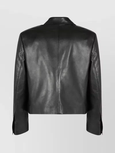 Ferragamo Slim-cut Single-breasted Leather Blazer