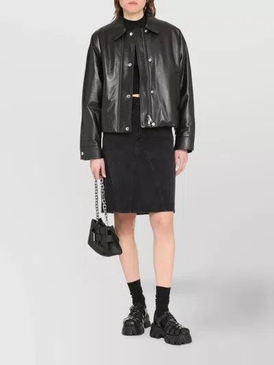 Burberry Leather Jacket In Black
