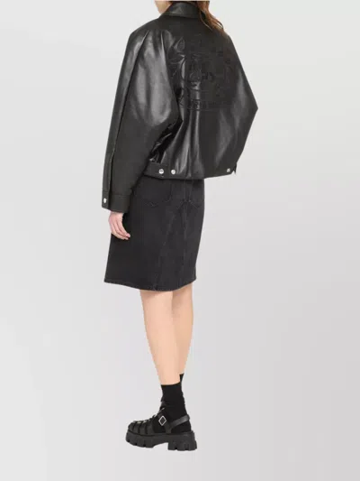 Burberry Leather Jacket In Black