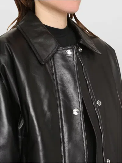 Burberry Leather Jacket In Black