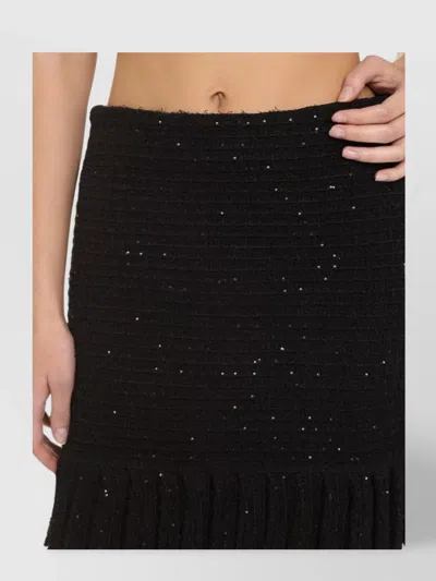 Self-portrait Synthetic Fibers Skirt In Black