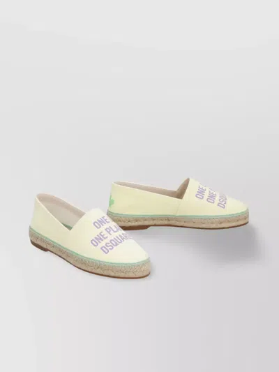 Dsquared2 Woven Rope Sole Canvas Espadrilles In Yellow