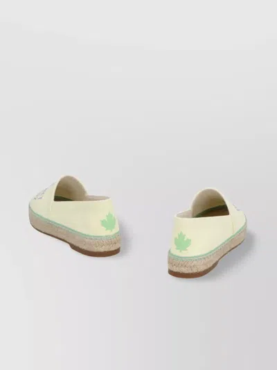 Dsquared2 Woven Rope Sole Canvas Espadrilles In Yellow