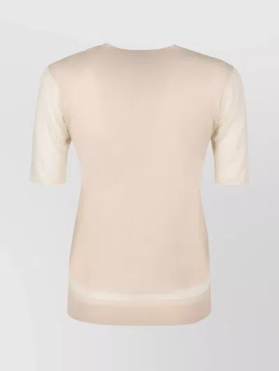 Agnona Wool-blend Knit T-shirt In Neutral