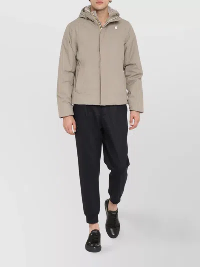 K-way Nylon Jacket With Hood And Drawstrings