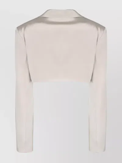 The Mannei Silk Blazer With Textured Lapel And Cropped Length