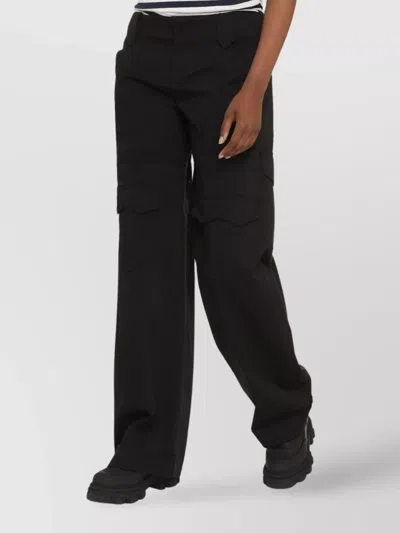 Tom Ford Cargo Trousers With Wide-leg Design And Rolled-up Cuff In Black