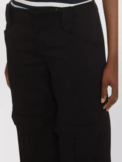 Tom Ford Cargo Trousers With Wide-leg Design And Rolled-up Cuff In Black