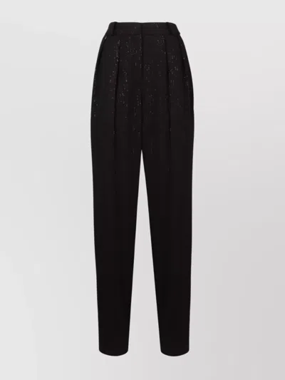 The Mannei Silk Trousers With Belt Loops And Sequin Embellishments