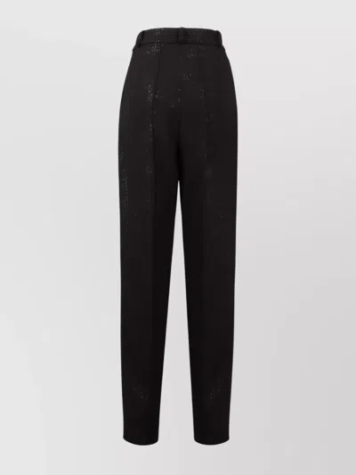 The Mannei Silk Trousers With Belt Loops And Sequin Embellishments