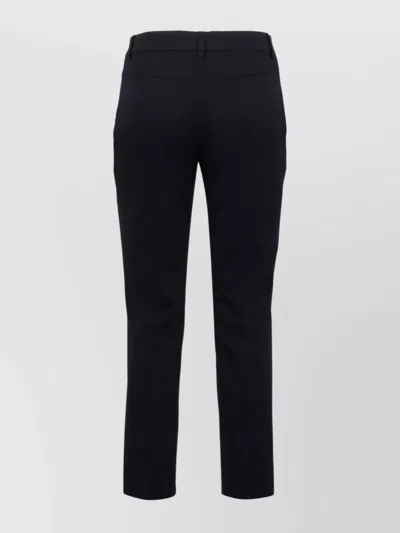 Aspesi Cotton Trousers With Belt Loops And Two Side Pockets In Black