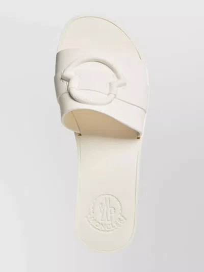 Moncler Flat Rubber Sole Slides In White
