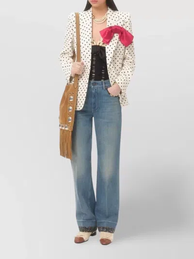 Valentino High Rise Viscose Straight Jeans