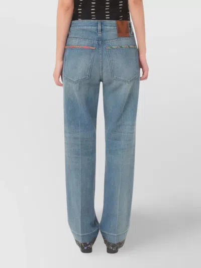 Valentino High Rise Viscose Straight Jeans