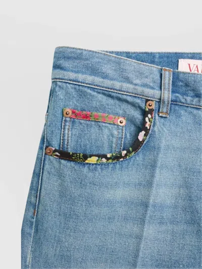 Valentino High Rise Viscose Straight Jeans