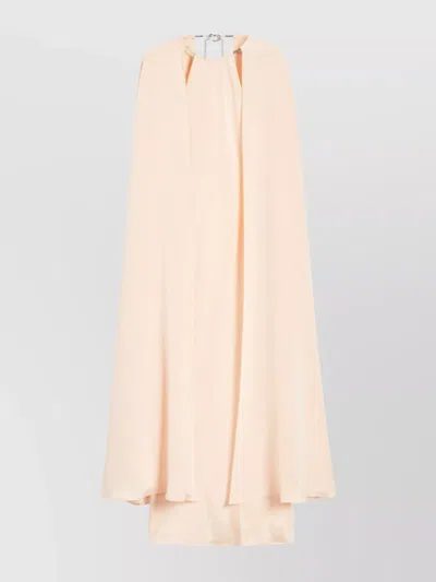 Max Mara Knee Length Dress With Back Tie Detail In Neutral