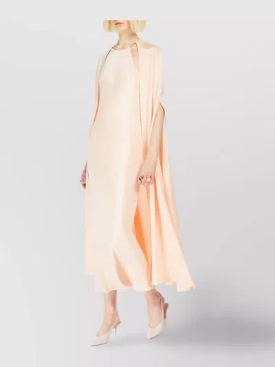 Max Mara Knee Length Dress With Back Tie Detail In Neutral