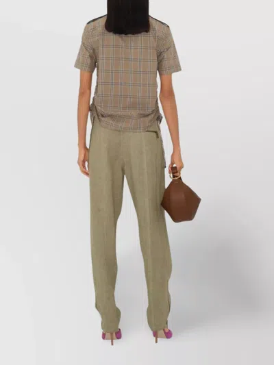 Burberry Women Embroidered Poplin Shirt In Brown