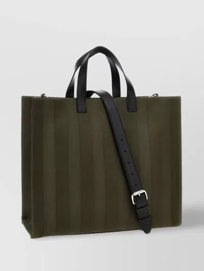 Fendi Structured Tote Bag With Detachable Strap And Top Handles In Multicolor