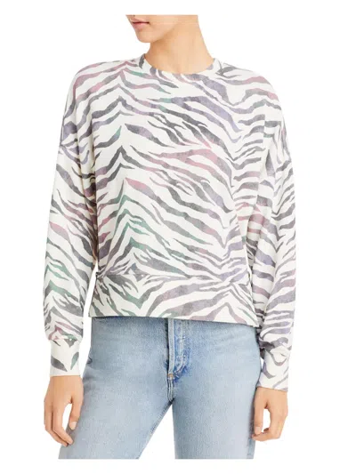 Rails Marlo Womens Animal Print Side Zippers Sweatshirt In Multi