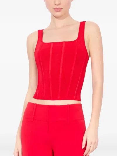 Alice And Olivia Sariah Corset Tank Top In Red