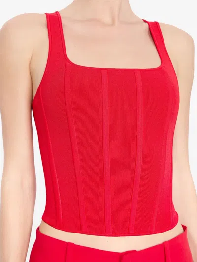 Alice And Olivia Sariah Corset Tank Top In Red
