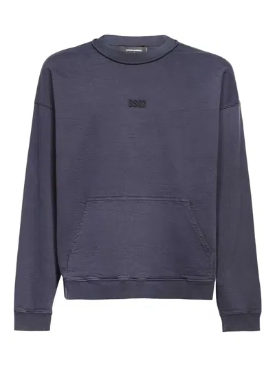 Dsquared2 Logo-rubberised Sweatshirt In Blue