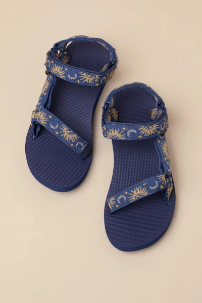 Teva Original Universal Blue Sun And Moon Sandals