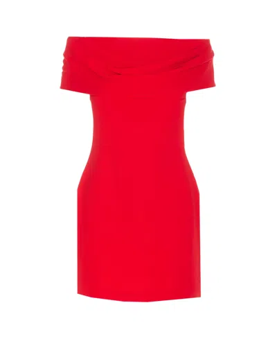 Solace London Short Dress Snow In Red