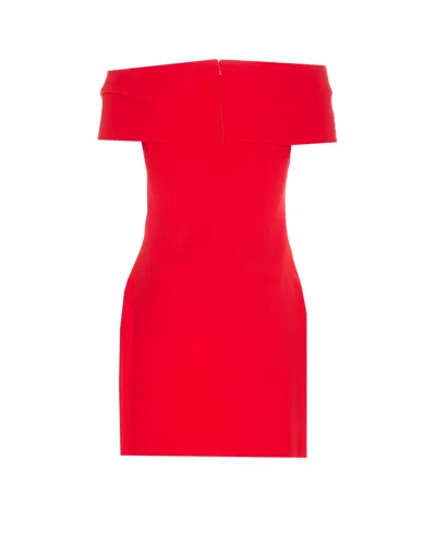 Solace London Short Dress Snow In Red