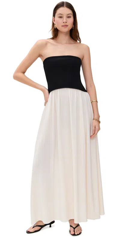 Solid & Striped The Strapless Soglio Dress Brule Noir In Brule Noir