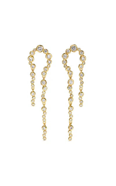 Alexis Bittar Asterales Cubic Zirconia Arched Linear Drop Earrings In 14k Gold Plated In Stones
