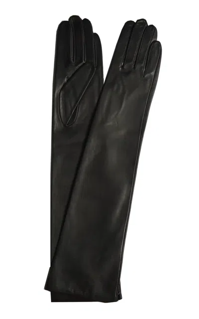 Paula Rowan Montserrat 12bt Long Leather Gloves In Grey