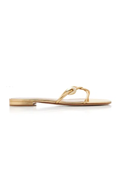 Gianvito Rossi Metallic Leather Sandals In Gold