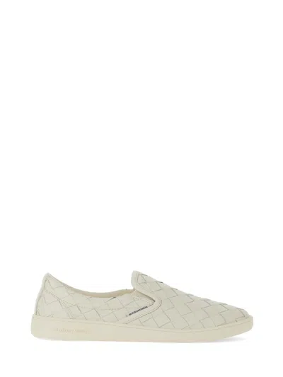 Bottega Veneta Sawyer Intrecciato Leather Low-top Sneakers In White