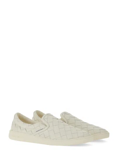 Bottega Veneta Sawyer Intrecciato Leather Low-top Sneakers In White