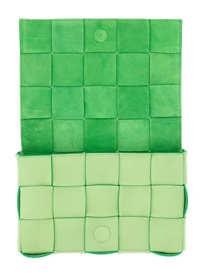 Bottega Veneta Cassette Intrecciato Leather Crossbody Bag In Green