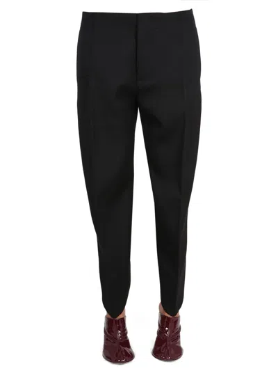 Bottega Veneta Cropped Cotton Trousers In Black