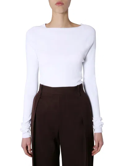Bottega Veneta Long Sleeve Sweater In White