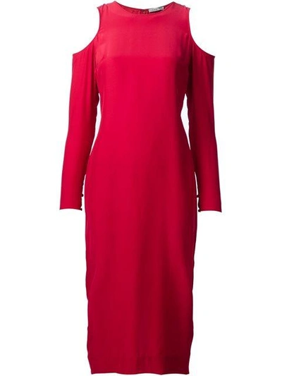 Shop Piamita Shoulder Cutout Dress In Red