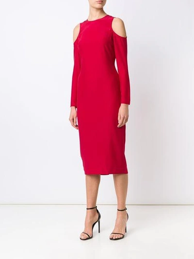 Shop Piamita Shoulder Cutout Dress In Red