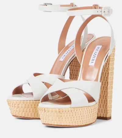 Aquazzura White Ankle Strap Heels