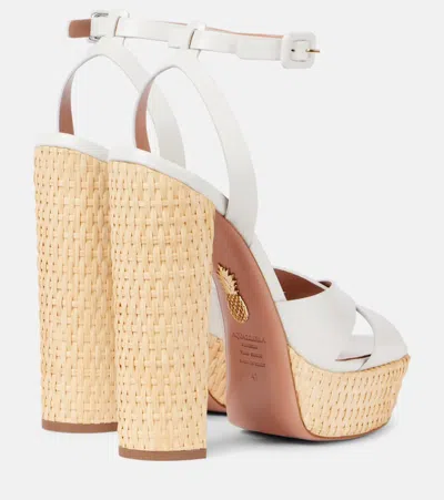 Aquazzura White Ankle Strap Heels
