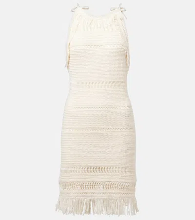 Isabel Marant Étoile 'aralia' White Dress With Round Collar On The Rear And Adjustable Shoulder Straps With Bows