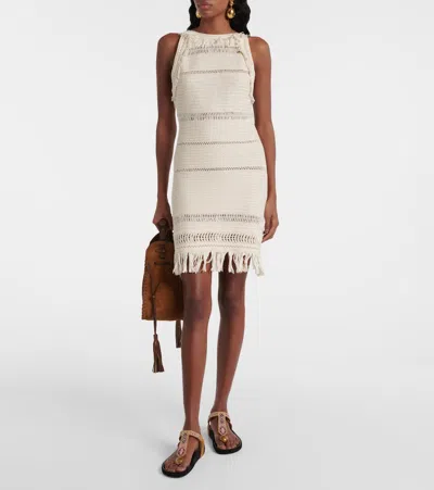 Isabel Marant Étoile 'aralia' White Dress With Round Collar On The Rear And Adjustable Shoulder Straps With Bows