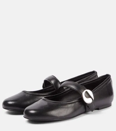 Coperni Leather Ballet Flats In Black
