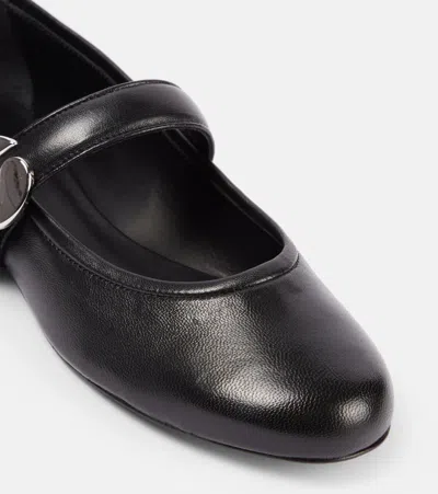 Coperni Leather Ballet Flats In Black